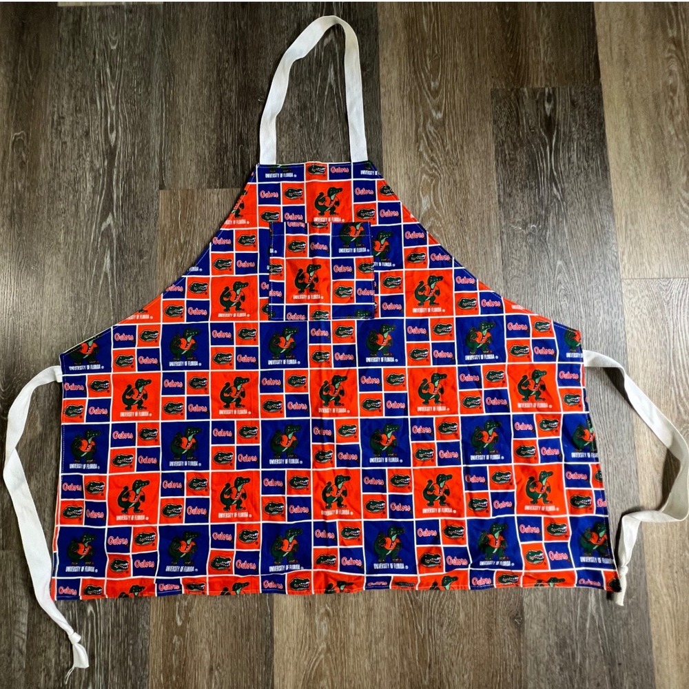 University of Florida Gators Apron Unisex OS Blue Orange Mascot Grid SKU4910